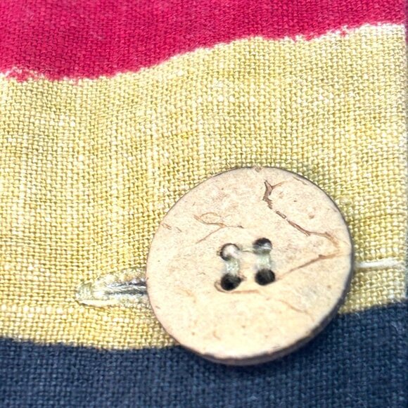 Vintage 90s Linen Blend Bold Striped Short-Sleeve Button-up Dress‎ Size 6 Petite - Picture 6 of 7